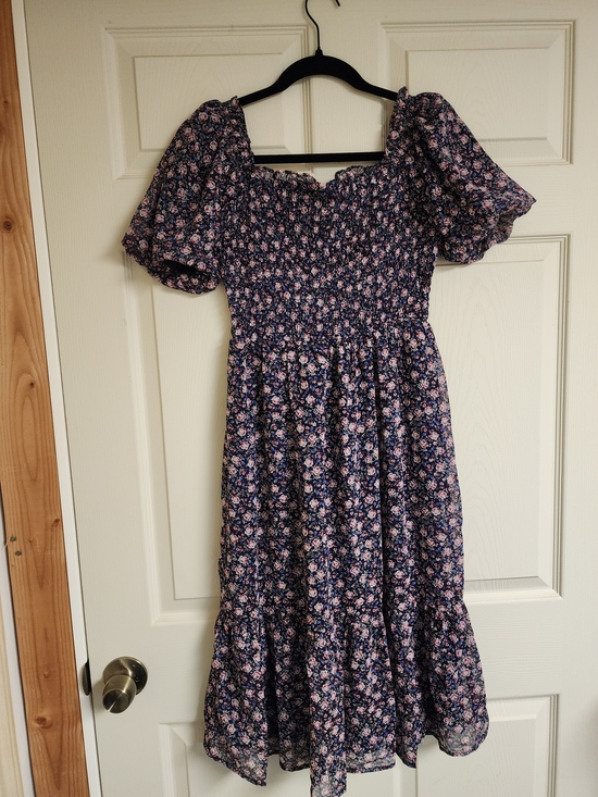 LC Lauren Conrad Dresses & Skirts - LC Lauren Conrad Navy Dress with Pink Floral Print